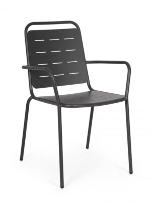 BIZZOTTO Zahradní židle YARA antracit s područkami