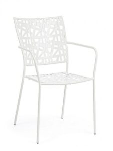 BIZZOTTO Zahradní kovová jídelní židle KELSIE bílá