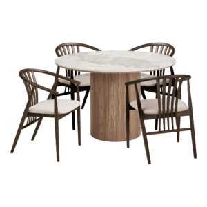 House Nordic Jídelní set stolu ATHENS a 4 židlí AGUSTIN