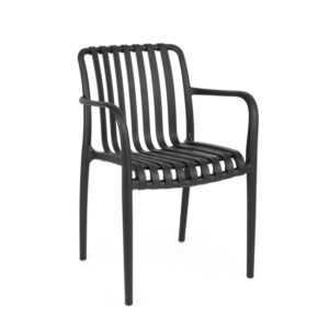 BIZZOTTO Zahradní plastová židle BILLIE černá s područkami