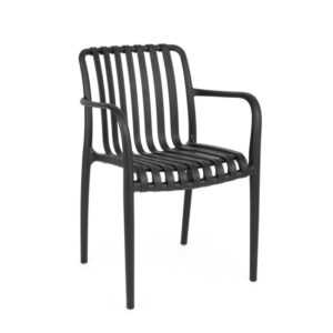 BIZZOTTO Zahradní plastová židle BILLIE černá s područkami