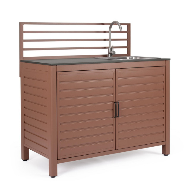BIZZOTTO Modul zahradní kuchyňské linky s dřezem ARIA terakota 120x62 cm