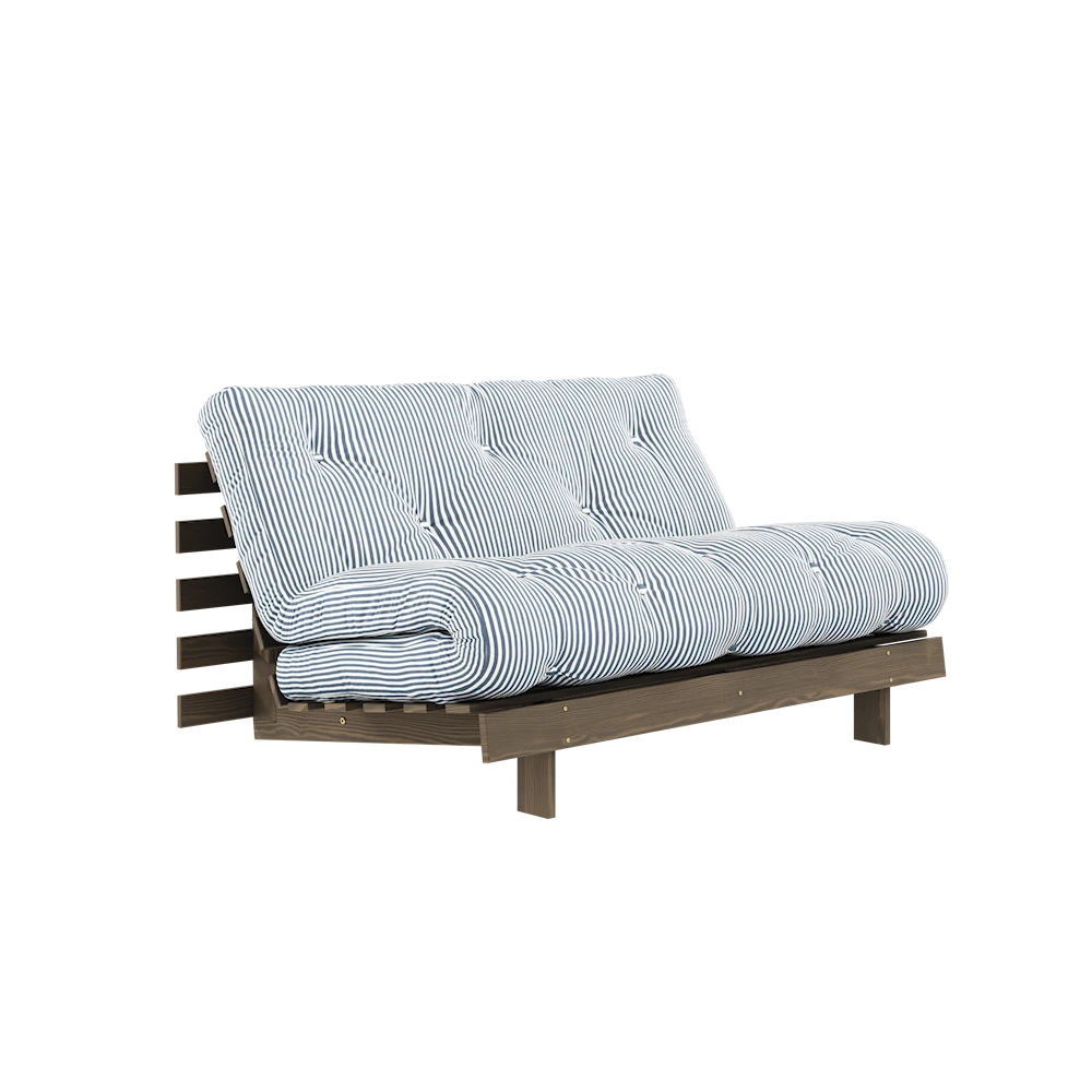 KARUP DESIGN Námořnická rozkládací pohovka ROOTS s konstrukcí z tmavě hnědého dřeva 140x200 cm