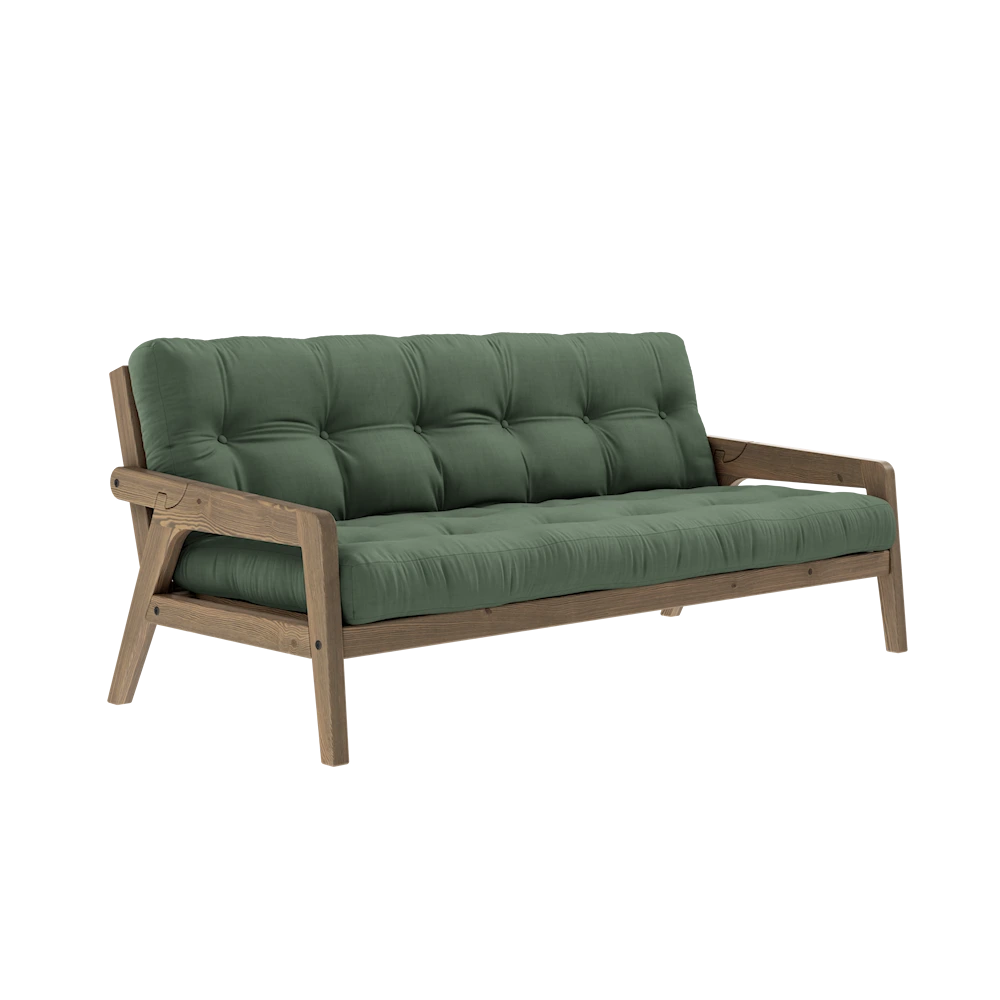 KARUP DESIGN Třímístná rozkládací pohovka GRAB olivová 204 cm