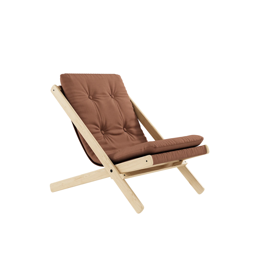 KARUP Skládací křeslo BOOGIE přírodní se světle hnědým potahem