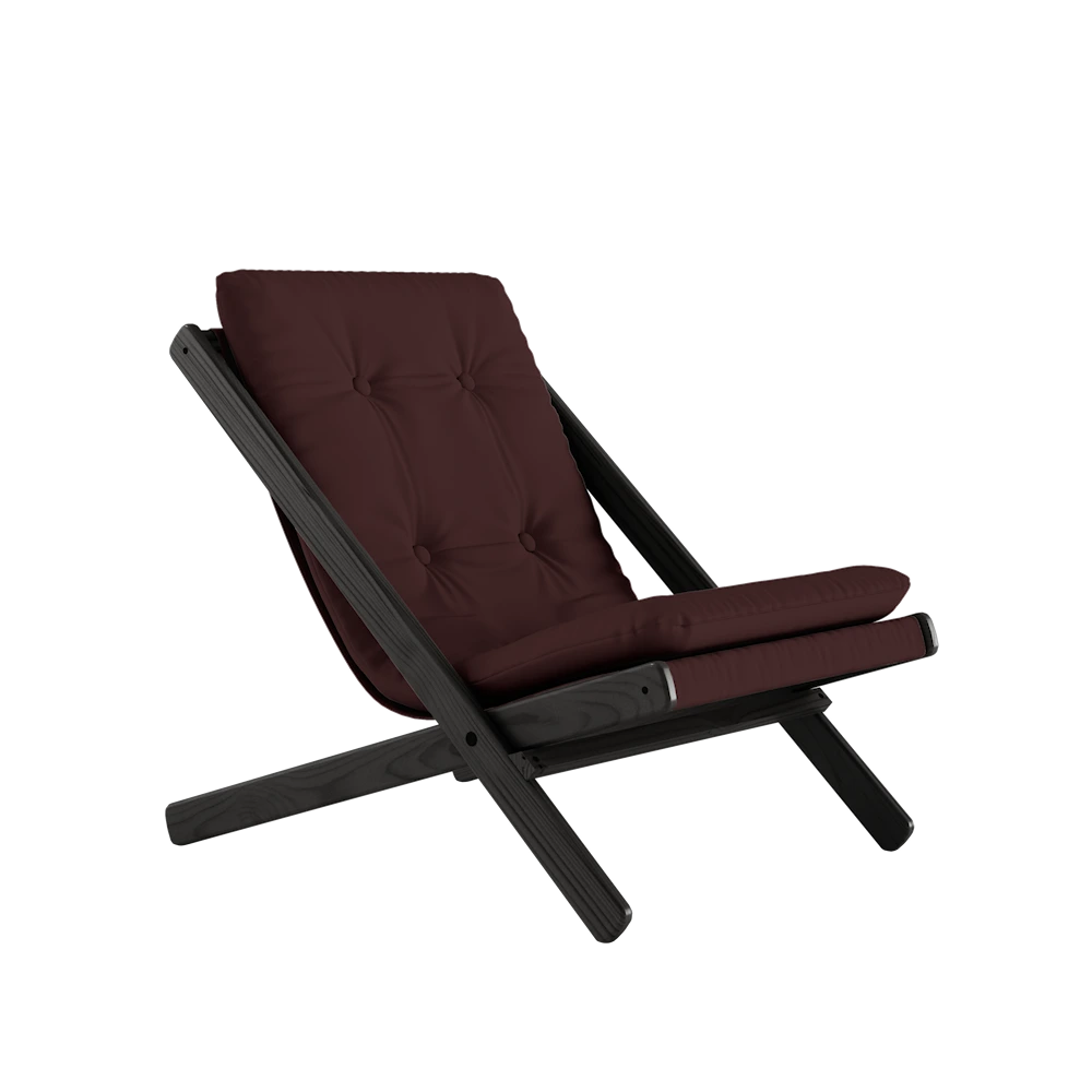 KARUP Skládací křeslo BOOGIE černě lakované s hnědým potahem