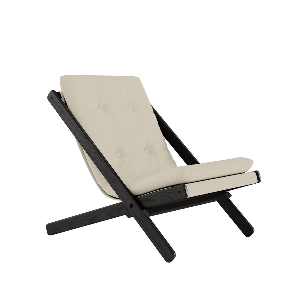 KARUP Skládací křeslo BOOGIE černě lakované s béžovým potahem