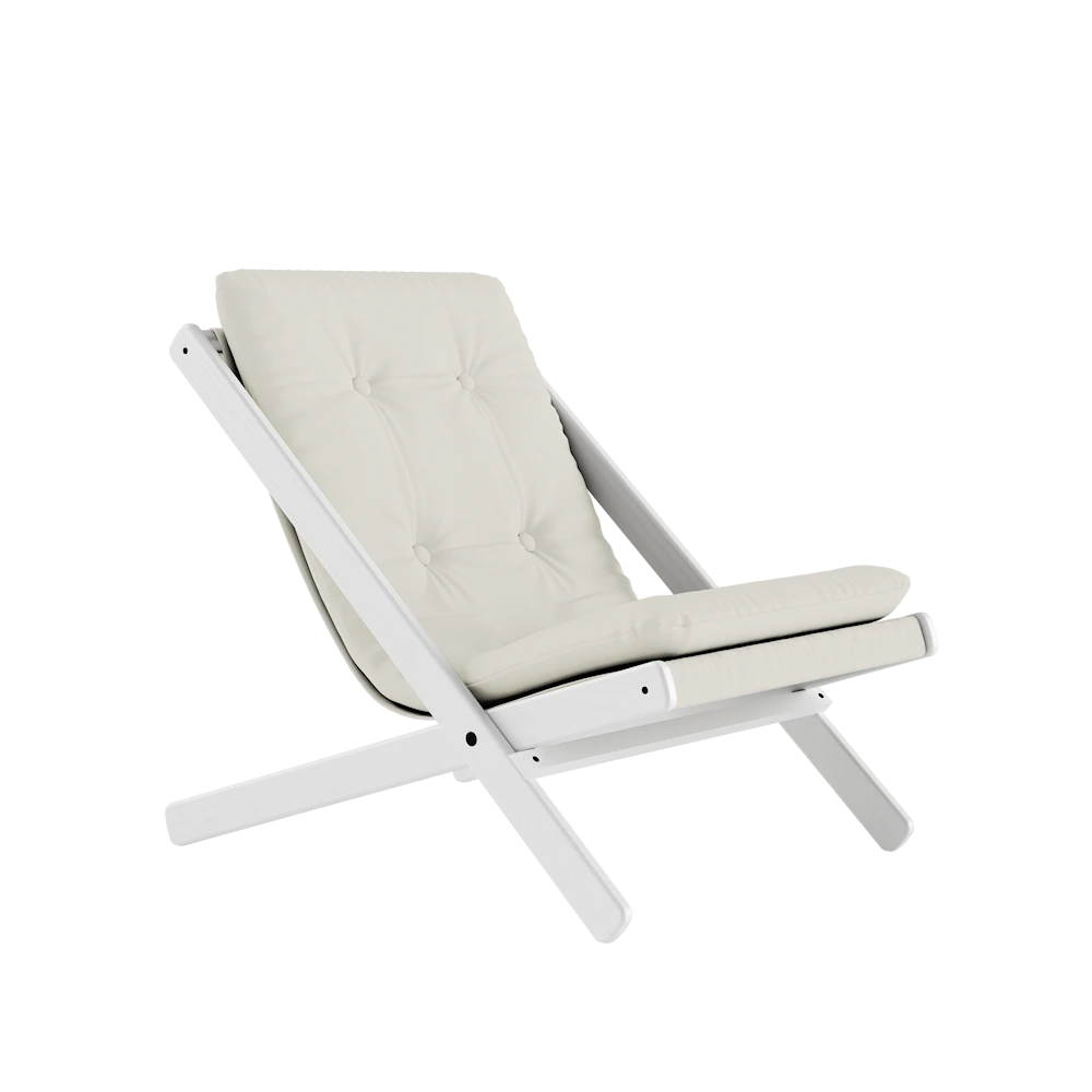 KARUP Skládací křeslo BOOGIE bíle lakované s přírodním potahem