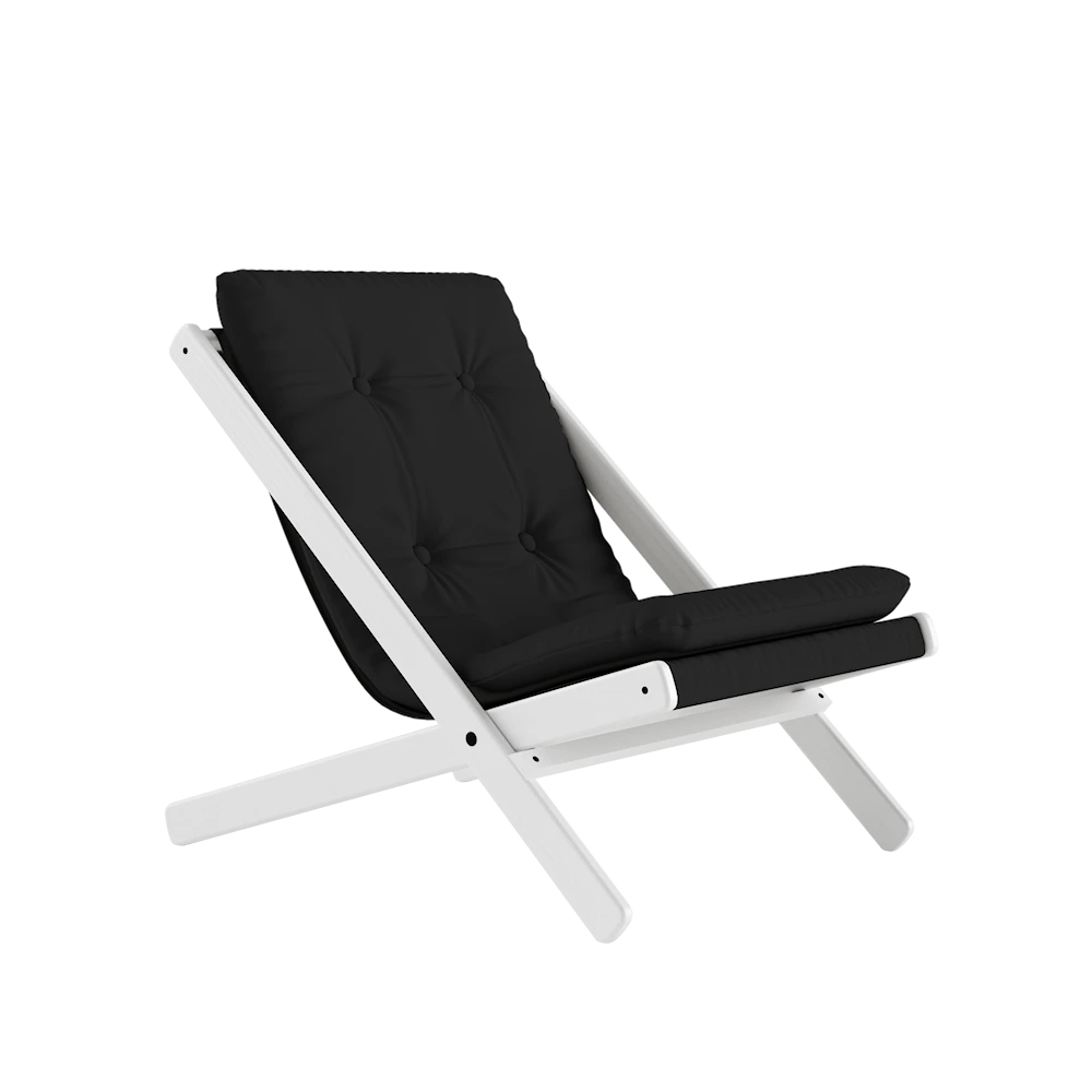 KARUP Skládací křeslo BOOGIE bíle lakované s tmavě šedým potahem