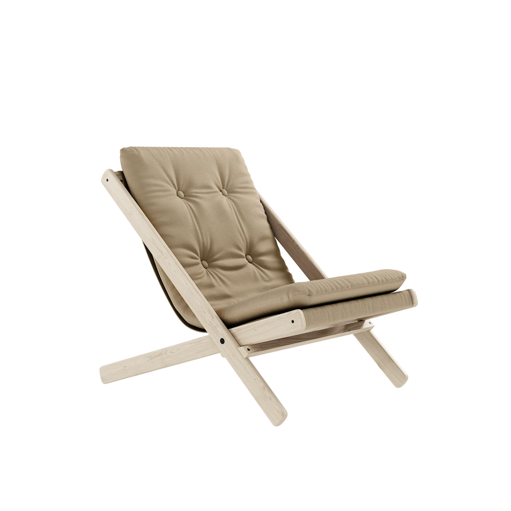 KARUP Skládací křeslo BOOGIE přírodní s hořčicovým potahem