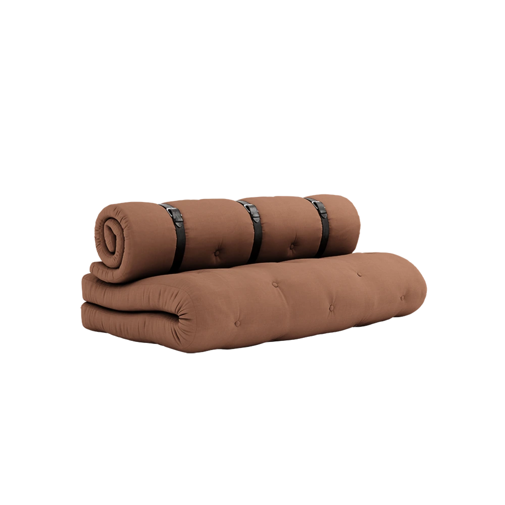 KARUP DESIGN Rozkládací pohovka BUCKLE UP cihlově hnědá 140 cm